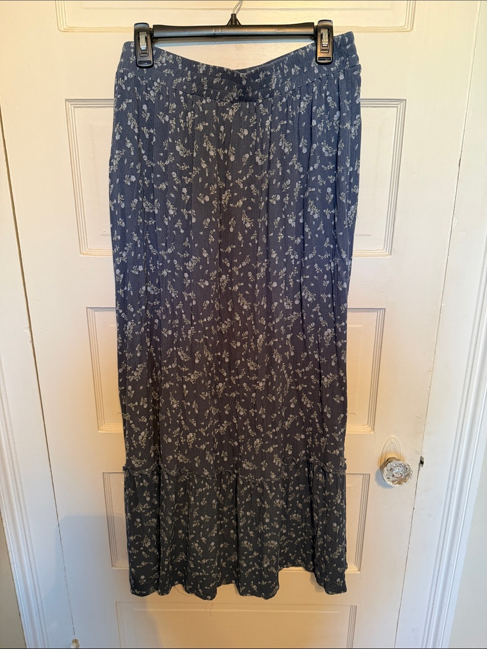 Olive & Oak Navy Floral Tiered Maxi Skirt